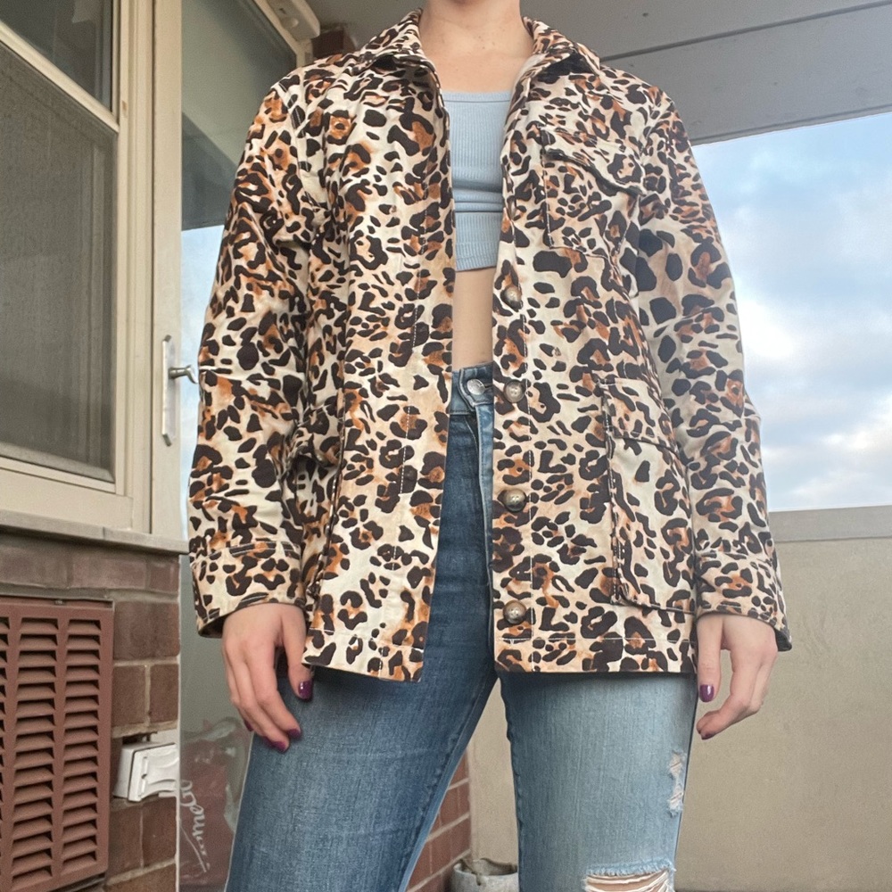 & Other Stories leopard print utility shacket